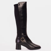 The Windsor Black Leather Knee High Boot