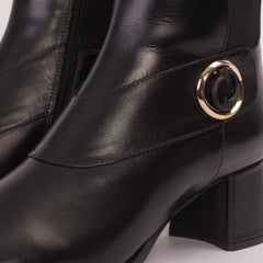 The Windsor Black Leather Knee High Boot