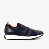 The Aslan Navy Knitted Leather Sneaker