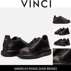 The Linq Black Leather Sneaker
