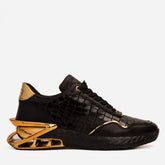 The Bellagio Black Gold Leather Sneaker