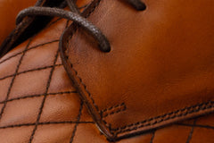 The Zeus Brown Leather Lace-Up Boot with a Zipper