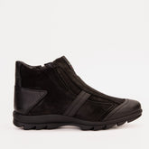 The Montreal Suede Black Leather Casual Zip-Up Ankle Boot