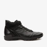 The Houston Leather Black Lace-Up Casual Boot with a Zipper