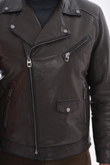 The Volt Textured Charcoal Leather Jacket