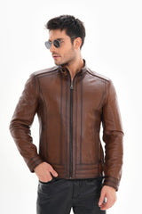 The Arezzo Brown Leather Jacket