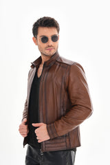 The Arezzo Brown Leather Jacket