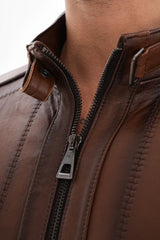 The Arezzo Brown Leather Jacket