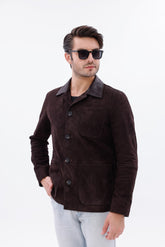 The Matera Suede Brown Leather Jacket