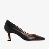 The Brunello Black Leather Pump Shoe
