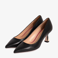 The Brunello Black Leather Pump Shoe
