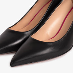 The Brunello Black Leather Pump Shoe