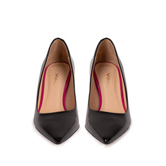 The Brunello Black Leather Pump Shoe