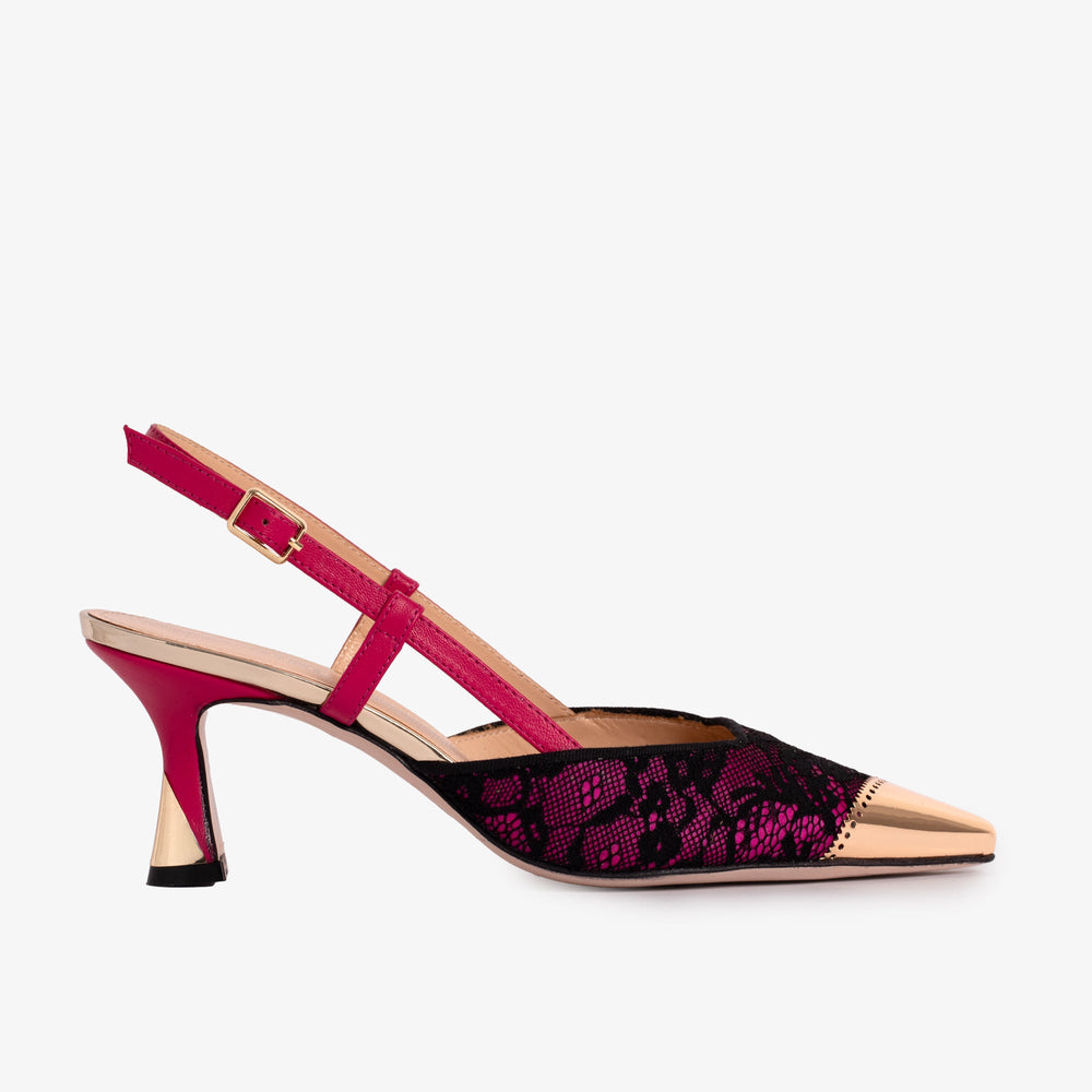 The Bali Fuchsia Leather Slingback Sandal