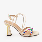 The Aurora Cream Leather Strappy Sandal