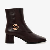 The Windsor Brown Leather Block Heel Boot