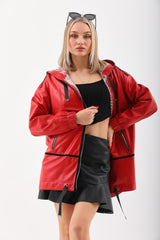 The Vega Red Reversible Leather Jacket