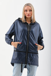 The Vega Navy Reversible Leather Jacket