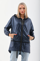 The Vega Navy Reversible Leather Jacket