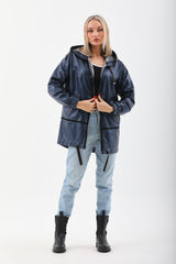 The Vega Navy Reversible Leather Jacket