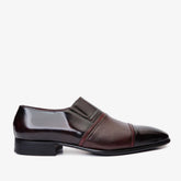 The Everest Burgundy Burneshed Leather Cap Toe Dress Loafer Shoe