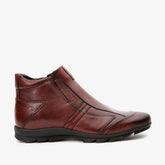 The Montreal Burgundy Leather Casual Zip-Up Ankle Boot