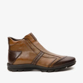 The Montreal Brown Leather Casual Zip-Up Ankle Boot