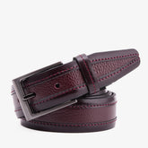 The Everest Rockwell BurgundyLeather Belt