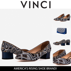 The Nampula Navy Crystal-Embellished Leather Pump
