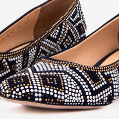 The Nampula Navy Crystal-Embellished Leather Pump