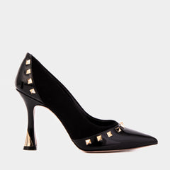 The Bella Vita Studded Black Leather Pump Shoe