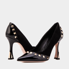 The Bella Vita Studded Black Leather Pump Shoe