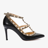 The Lulka Black Spike Leather Pump Shoe