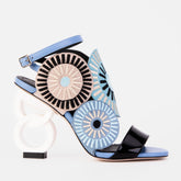 The Parama Blue Leather Ankle Strap Sandal