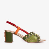 The Linea Green Leather Slingback Sandal
