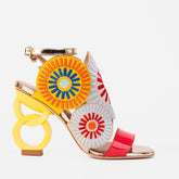 The Parama Yellow Leather Ankle Strap Sandal