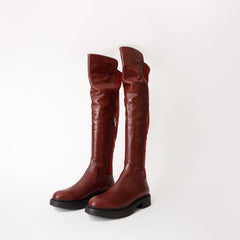 The Harmony Belle Burgundy Leather Knee High Boot