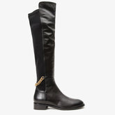 The Tallin Black Leather Knee High Boot