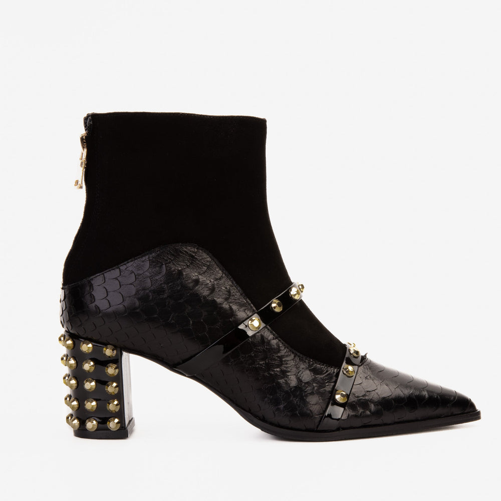 The Valentina Leather Block Heel Boot