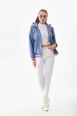 The Polar Blue Leather Jacket