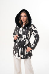 The Prisma Black White Leather Jacket