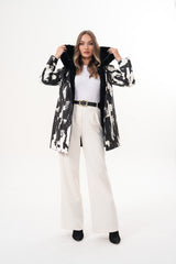 The Prisma Black White Leather Jacket