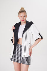 The Hudson White Leather Jacket