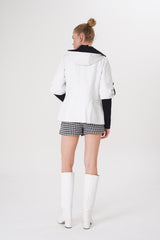 The Hudson White Leather Jacket