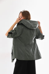 The Hudson Olive Green Leather Jacket