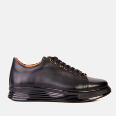 The Peklin Black Leather Sneaker
