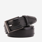 The Everest Rockwell Black Leather Belt