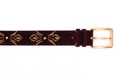The Lazio Burgundy Suede Leather Belt