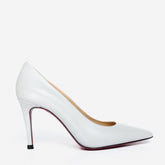 The Ege White Leather Pump Fuchsia Sole Shoe