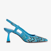 The Napoli Blue Leather Slingback Sandal